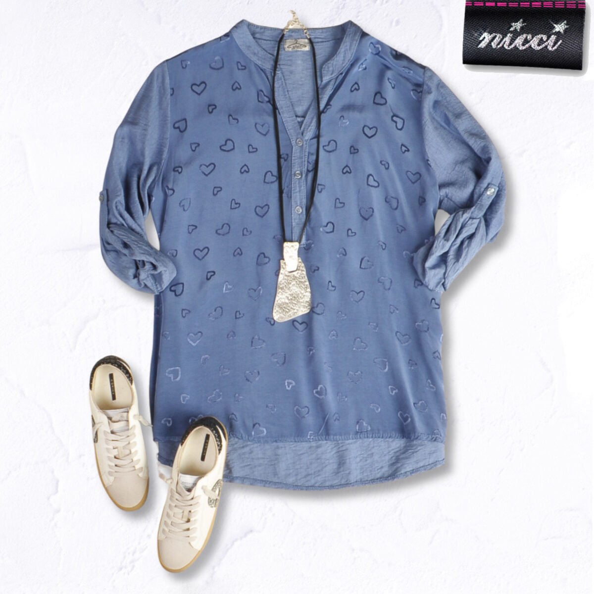2-Textured jacquard heart oversized top