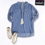 2-Textured jacquard heart oversized top