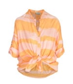 Front knot stripe shirt