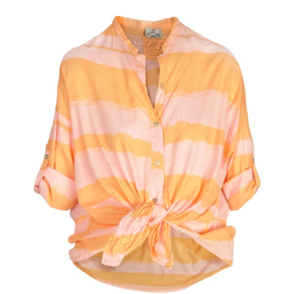 Front knot stripe shirt