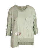 2-Textured heart print pocket top