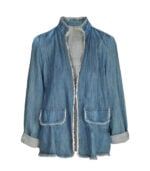 Frayed denim blazer 