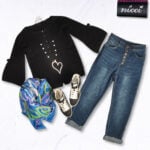 Wide sleeve bow cardi