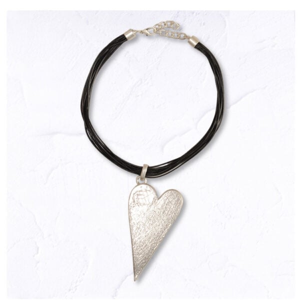 Giant heart multi string necklace
