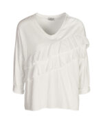 2-Textured asymmetrical frill top