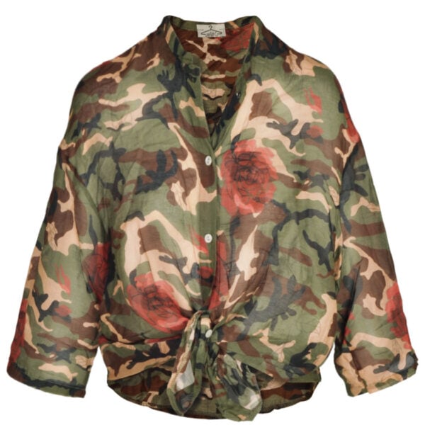 Rose print camo shirt
