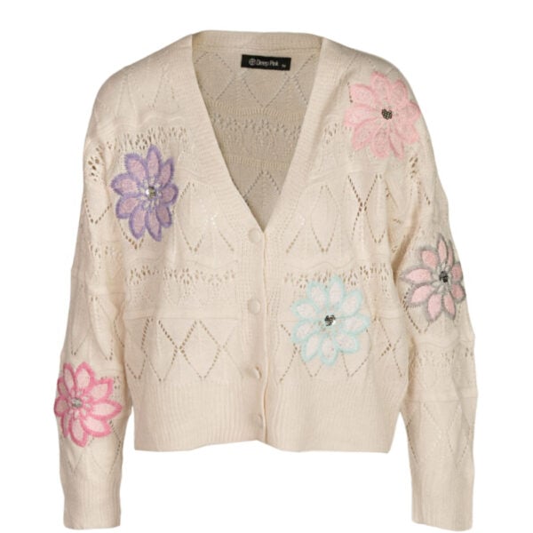 Embroidered flower cardi