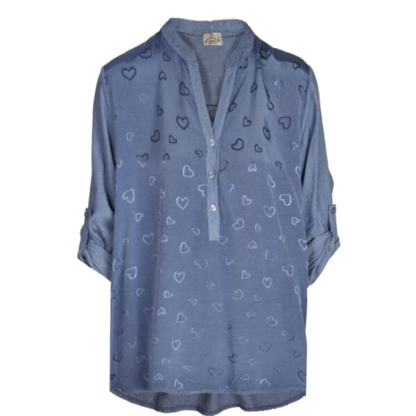 2-Textured jacquard heart oversized top