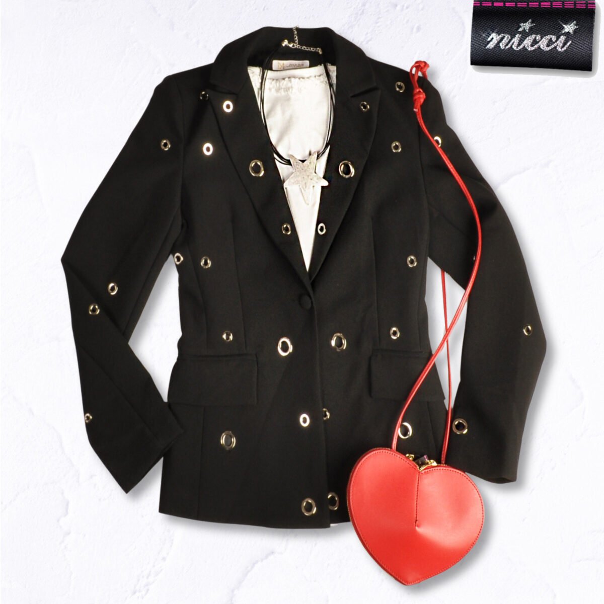 Eyelet detail blazer