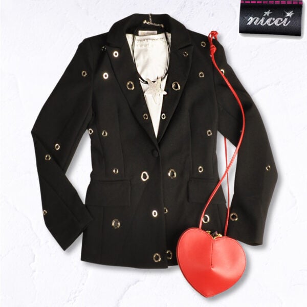 Eyelet detail blazer