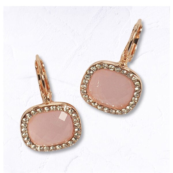 Diamante stone hoop earrings