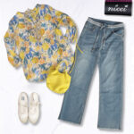 Lemon print placket shirt