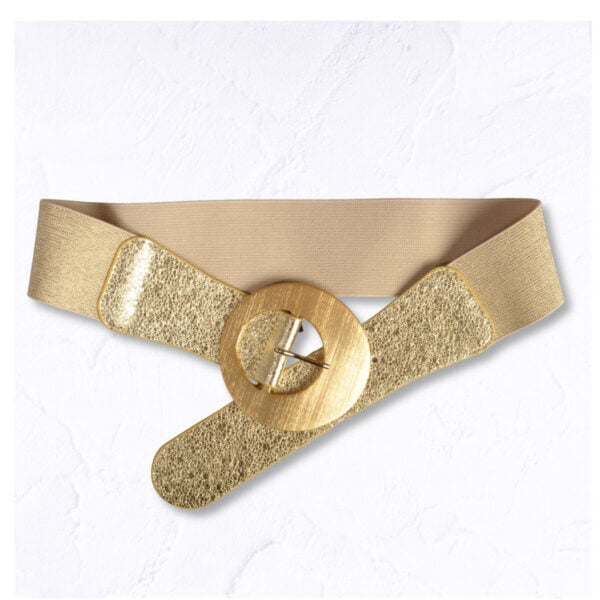 Round buckle elastic belt