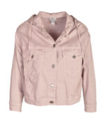 Denim style hooded crop jacket Denim style hooded crop jacket