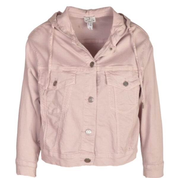 Denim style hooded crop jacket