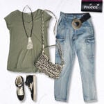 Cargo denim jeans
