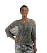 Overdyed holey knit top