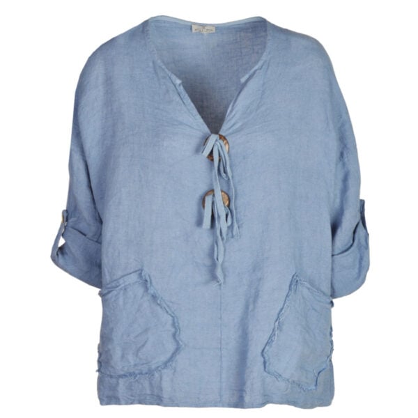 100% Linen drawstring top