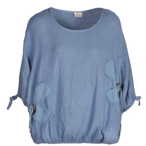 100% Linen daisy button oversized top