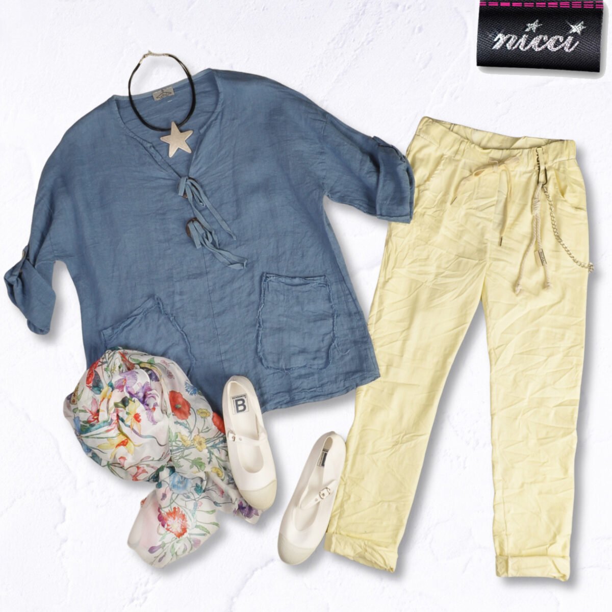 100% Linen drawstring top