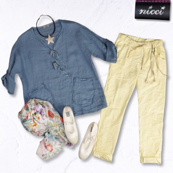 100% Linen drawstring top