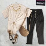 Gold brooch detail t-shirt