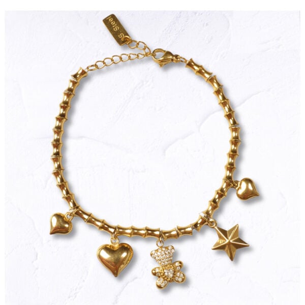 Diamante teddy charm bracelet