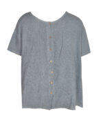 Back button hi-lo linen top
