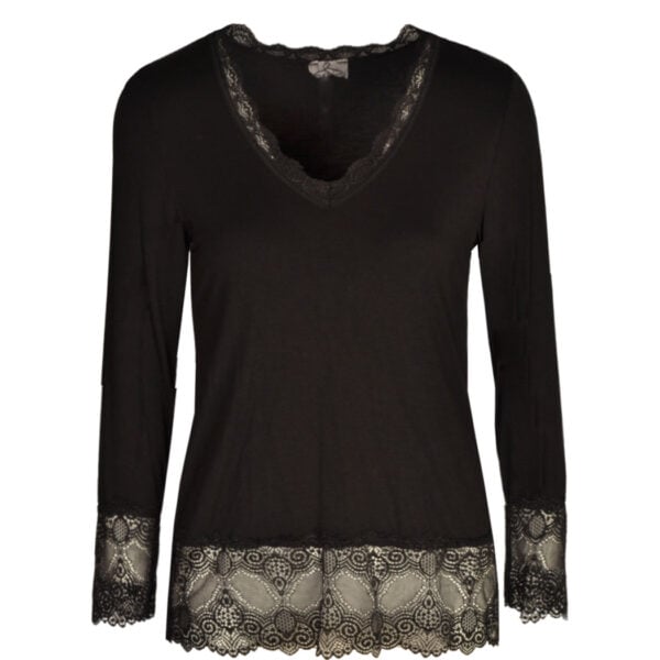 Lace trim basic top