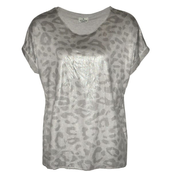 2-Textured leopard print glitter top