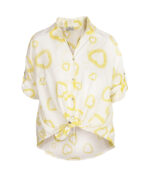 Multi heart print hi-lo shirt