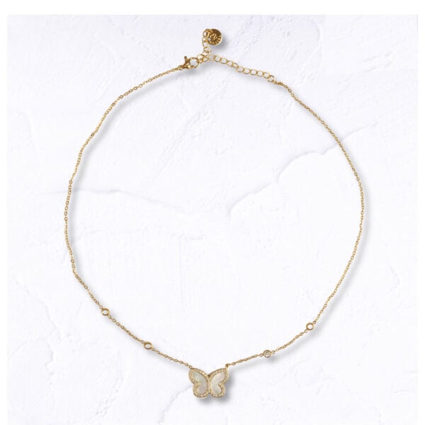 Diamante butterfly necklace