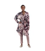 Floral print shirt dress