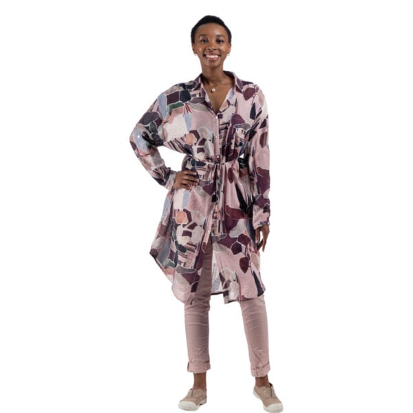 Floral print shirt dress