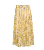 Lemon print mesh maxi skirt