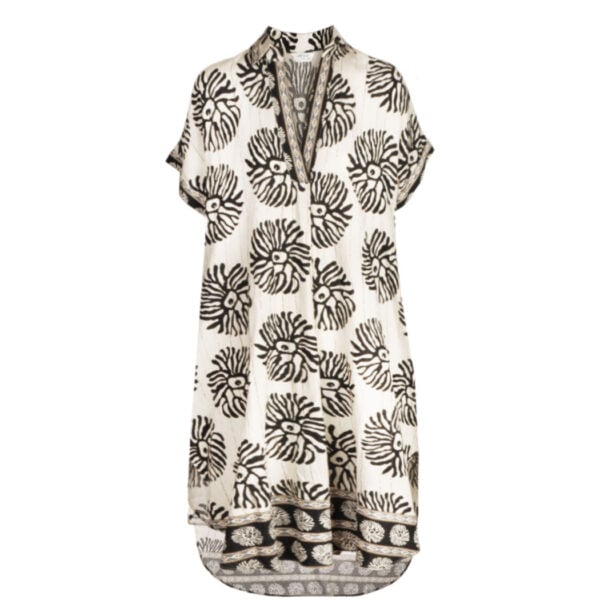 Urchin print striped tunic dress