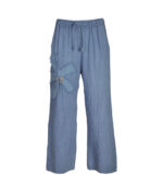 100% Linen daisy button wide leg pants