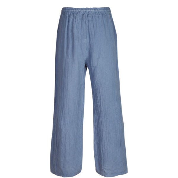 100% Linen daisy button wide leg pants