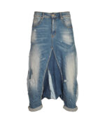 Raw-edge low drop harem pants