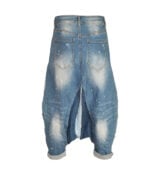 Raw-edge low drop harem pants