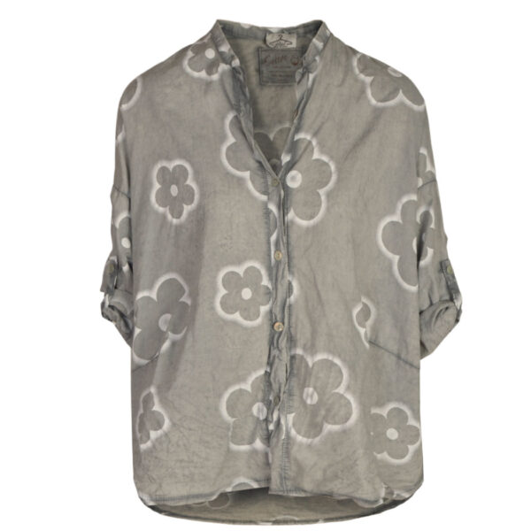 Multi daisy print hi-lo shirt
