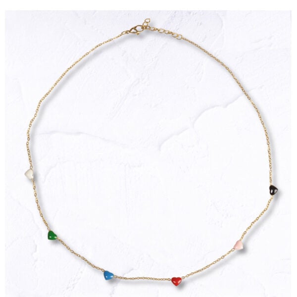 Enamel heart necklace