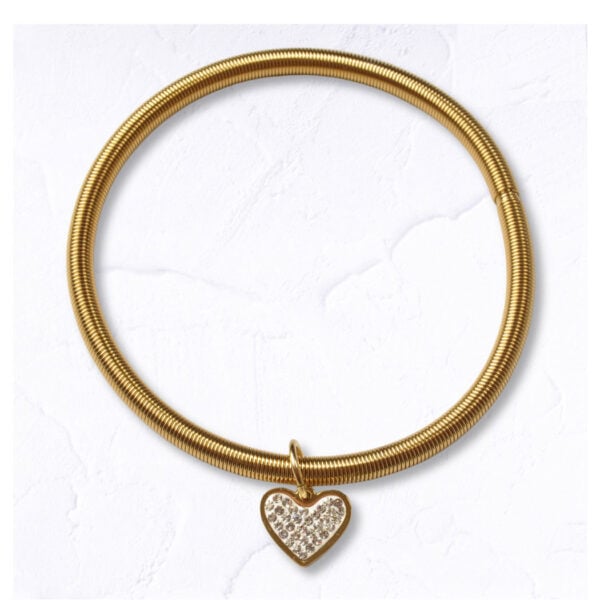 Diamante heart wire bracelet