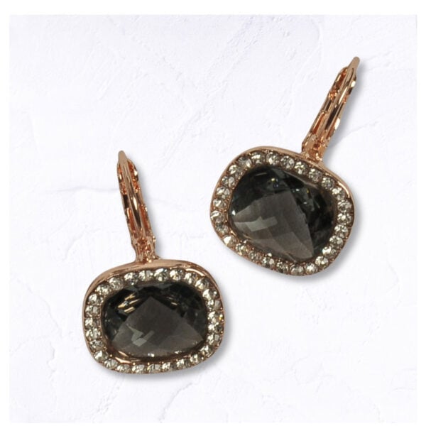 Diamante stone hoop earrings