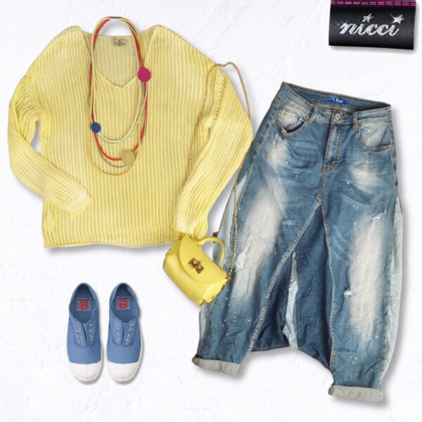 Overdyed slouchy knit top