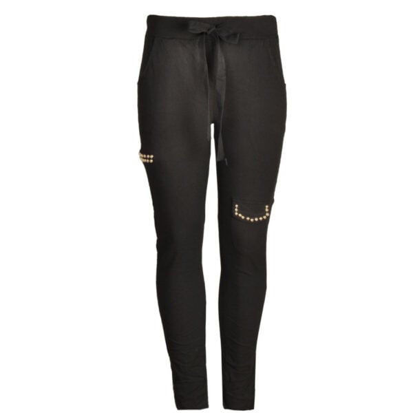 Stud pocket drawstring pants
