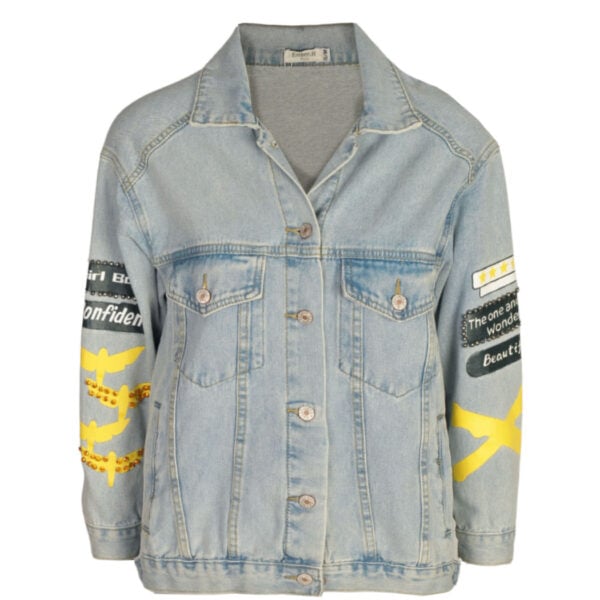 Beaded back denim jacket 