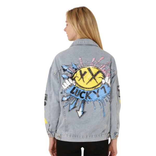 Beaded back denim jacket 
