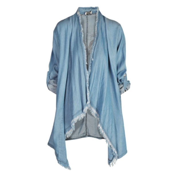 Raw-edge sequin heart jacket