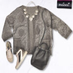 Organza cut-out embroidered boxy jacket 